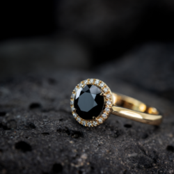 black diamond engagement ring