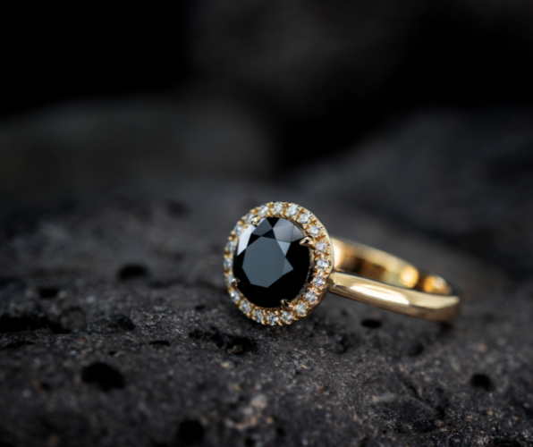 black diamond engagement ring