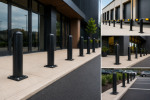 Protect Commercial Properties with Heavy Duty Surface Mount Steel Bollards Protect Commercial Properties with Heavy Duty Surface Mount Steel Bollards